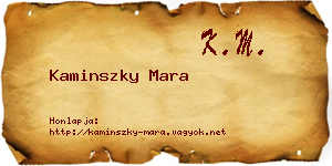 Kaminszky Mara névjegykártya